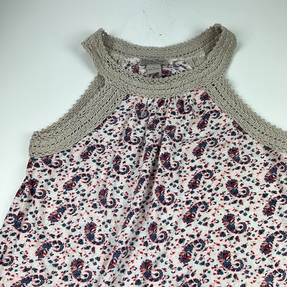 Lucky Brand Paisley Sleeveless Tank Top with Lace Details - Picture 4 of 7